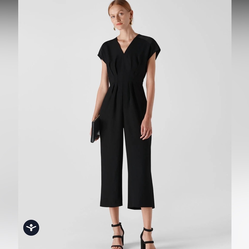 NWT WHISTLES MIA SATIN MIX JUMPSUIT CULOTTES 14